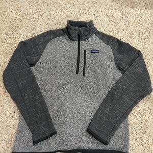 Patagonia Womens Better Sweater Heather Gray 1/4 Zip Fleece Size Medium